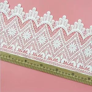 New design french hollow lace Garment home Mesh designs polyester embroidery lace for dress