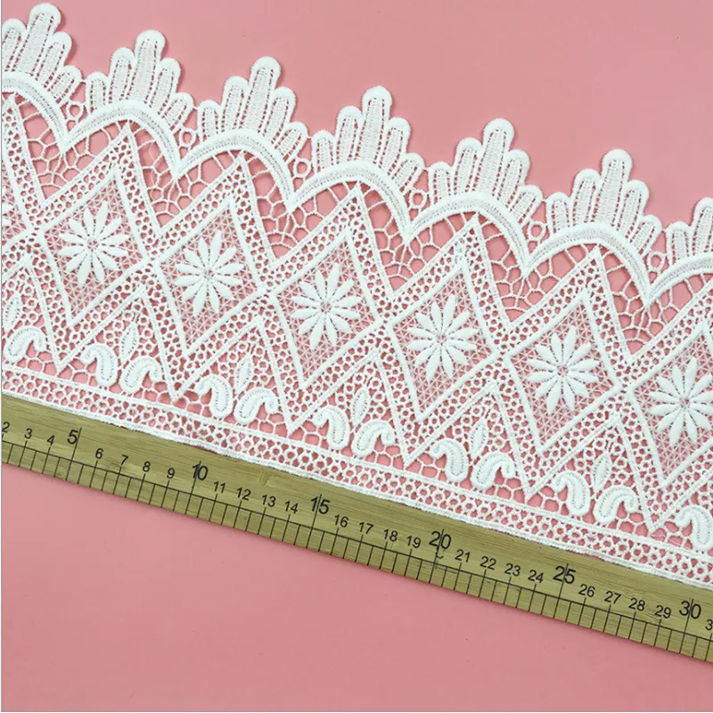 New design french hollow lace Garment home Mesh designs polyester embroidery lace for dress