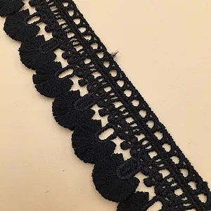 African Water Soluble Lace  Chemical Milk Silk Trim Lace For Wedding Bridal Dress