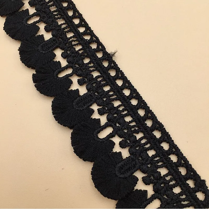 African Water Soluble Lace  Chemical Milk Silk Trim Lace For Wedding Bridal Dress