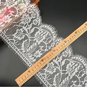 Fashion hot sale 17*300cm 100%  nylon french eyelash lace trim