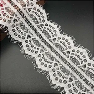 Fashion hot sale 11*300cm 100%  nylon french eyelash lace trim