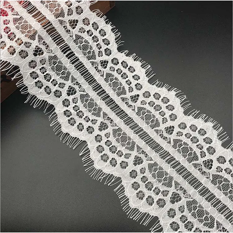 Fashion hot sale 11*300cm 100%  nylon french eyelash lace trim