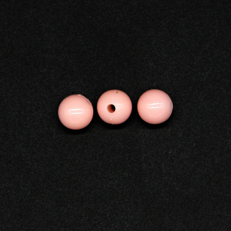 Pink Color Spherical 7mm with One Hole Plastic ABS Beads