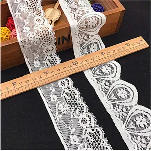 Fashion hot sale different styles 5.8*500cm black&white french eyelash floral lemo lace