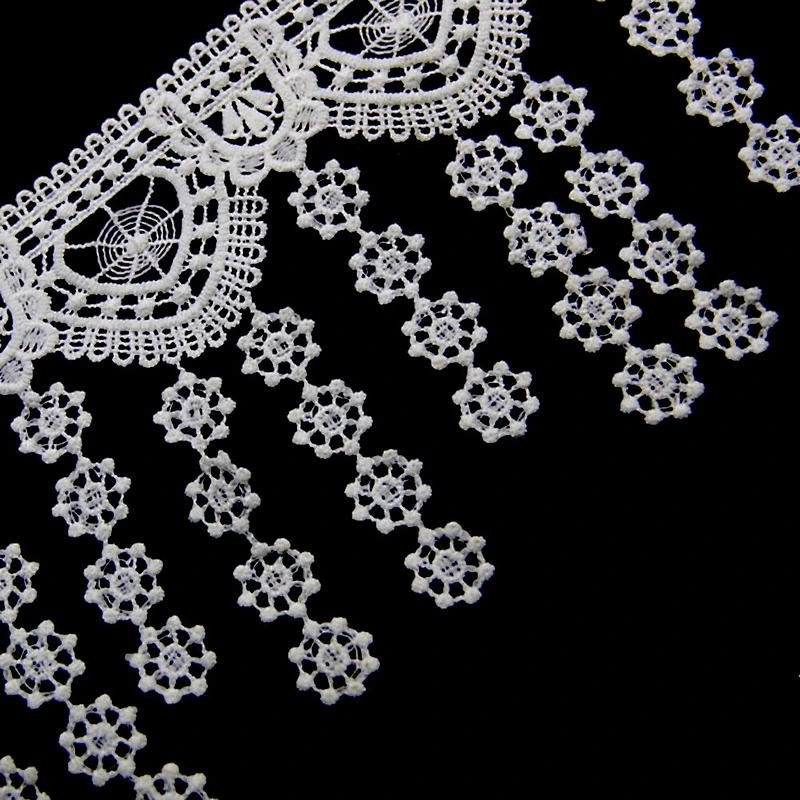 14.7cm  100% Polyester Chemical Embroidery Lace Dress Fabric