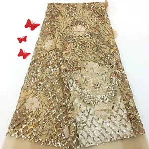 2019 Lace embroidered fabric hot sale wedding embroidery fabric