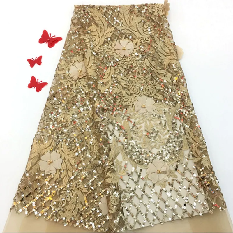 2019 Lace embroidered fabric hot sale wedding embroidery fabric