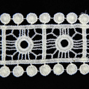 4.5cm New Style Mixed Round and Square Pattern Milk Yarn Lace