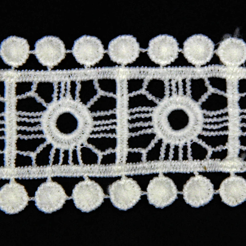 4.5cm New Style Mixed Round and Square Pattern Milk Yarn Lace
