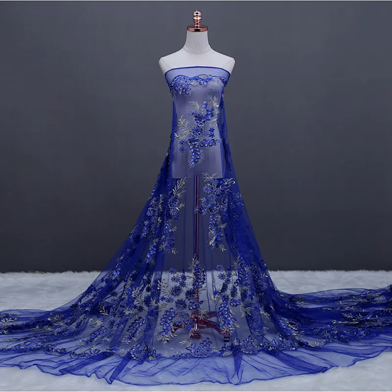 African Bridal Wedding Dress Tulle Lace Fabric