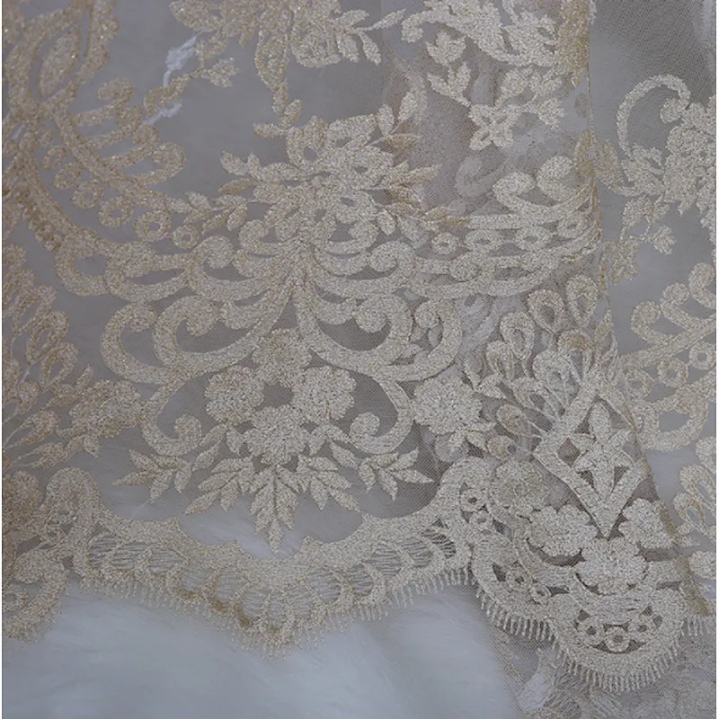 wholesale african fabrics style french net lace embroidery mesh fabric for women dress