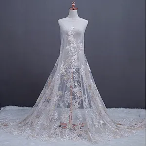 China supplier wholesale  african embroidery net mesh lace fabric for garments