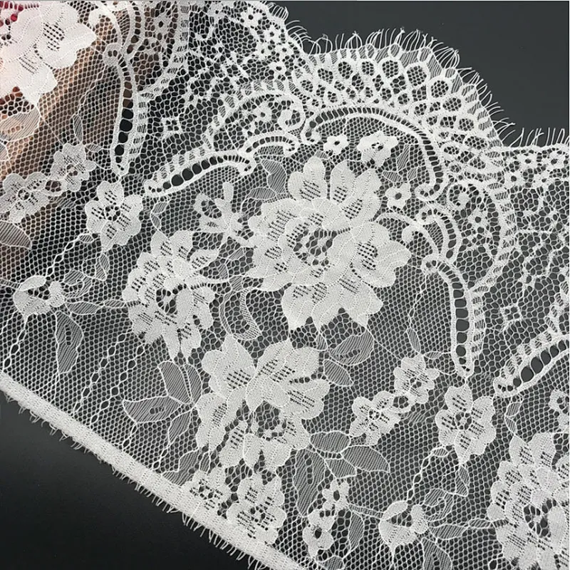 Fashion hot sale 29*300cm 100%  nylon french eyelash lace trim