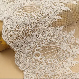french  embroidery 100% cotton voile tulle lace fabric