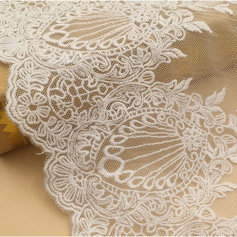 french  embroidery 100% cotton voile tulle lace fabric