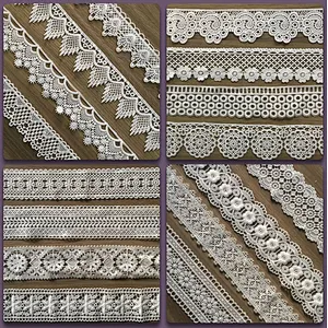 New arrival french chemical lace polyester nylon lace trim wholesale for bridal lace trim different width