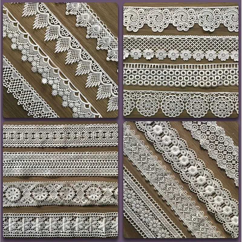 New arrival french chemical lace polyester nylon lace trim wholesale for bridal lace trim different width