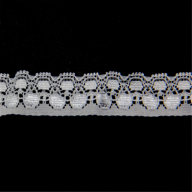 1.4cm Scalloped Vintage Elastic Floral Nylon Elastic Lace Ribbon Trimming for Decoration Craft
