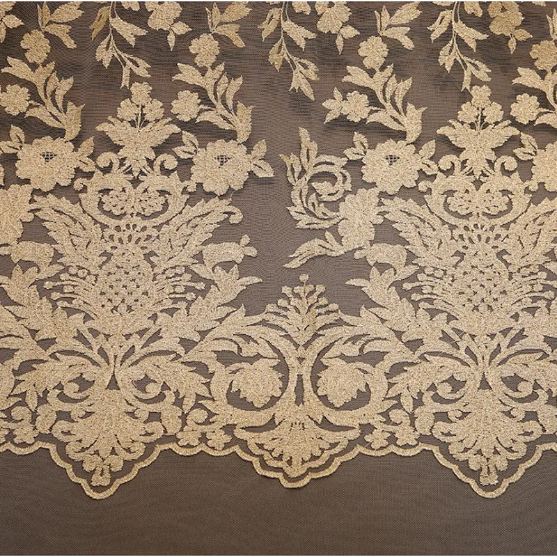 Wholesale garment fabric african fancy embroidery net  lace dress fabric