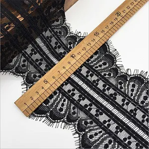 Fashion hot sale 16*300cm 100%  nylon french eyelash lace trim