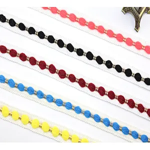hot sales 2cm african woven polyester lace trim