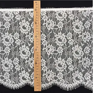 Fashion hot sale 31*300cm 100%  nylon french eyelash lace trim