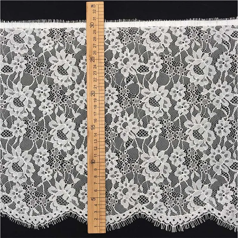 Fashion hot sale 31*300cm 100%  nylon french eyelash lace trim