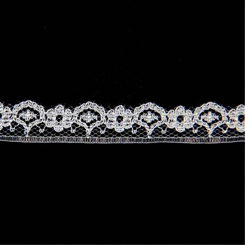 Bazaar 1.4cm Wonderful Vintage Elastic White Lace Trim Bridal Wedding Ribbon Roll  with Sewing Craft