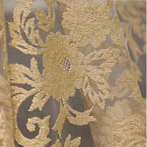 Wholesale garment fabric african fancy embroidery net  lace dress fabric