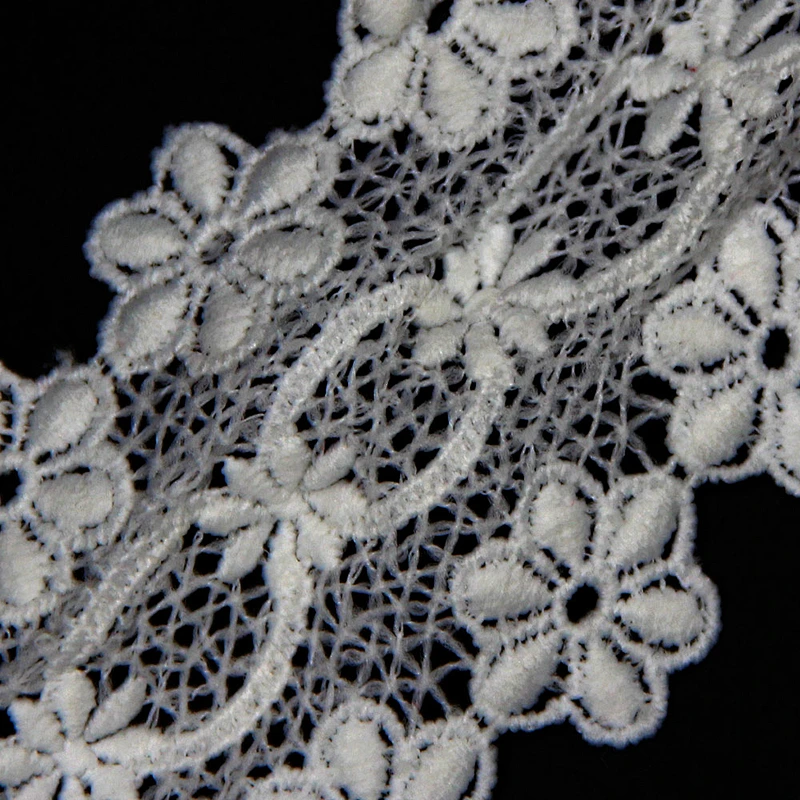 7cm Mesh Decorative Flowers Pattern Embroidery Milk Yarn Lace
