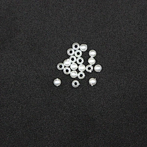 White Spherical with one Hole Pearl 3mm Plastic Beads
