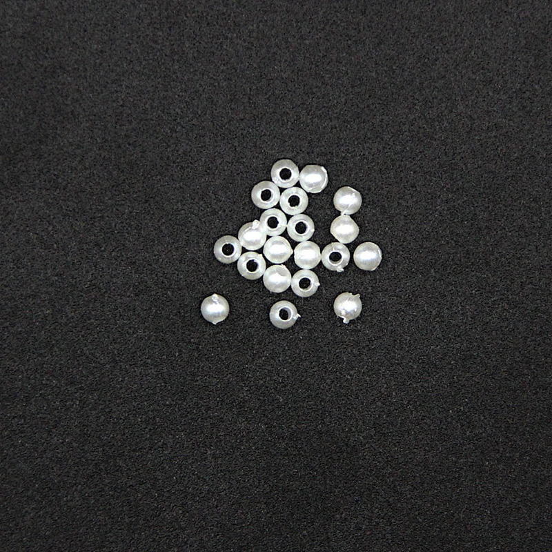White Spherical with one Hole Pearl 3mm Plastic Beads