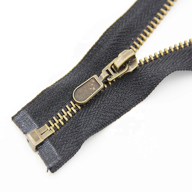 Antique Brass 7 inch Zippers With Decoration Pull Color 572