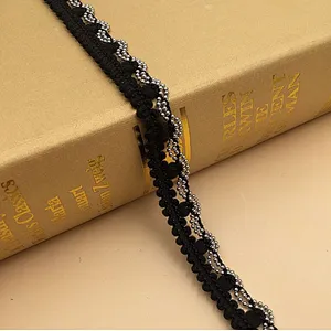 swiss metal wavy chain wool thin lace trim for dress