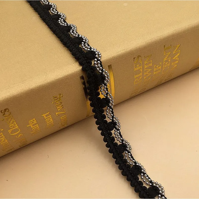 swiss metal wavy chain wool thin lace trim for dress