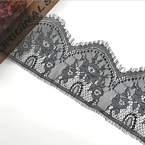 Fashion hot sale 13*300cm 100%  nylon french eyelash lace trim