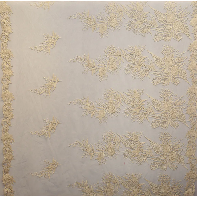 2019 Fancy design customized elegant mesh tulle embroidery lace fabric