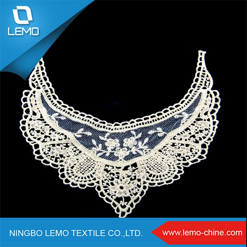 New Fashion Trend Usage Factory Wholesale White Neck Lace Applique Embroidery Flower