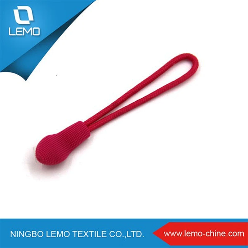 Zipper Puller With Nylon String, Long Embossed Rubber Zip Puller