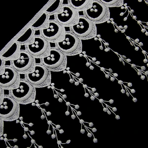 8.5cm  100% Polyester Chemical Embroidery Lace Fabric