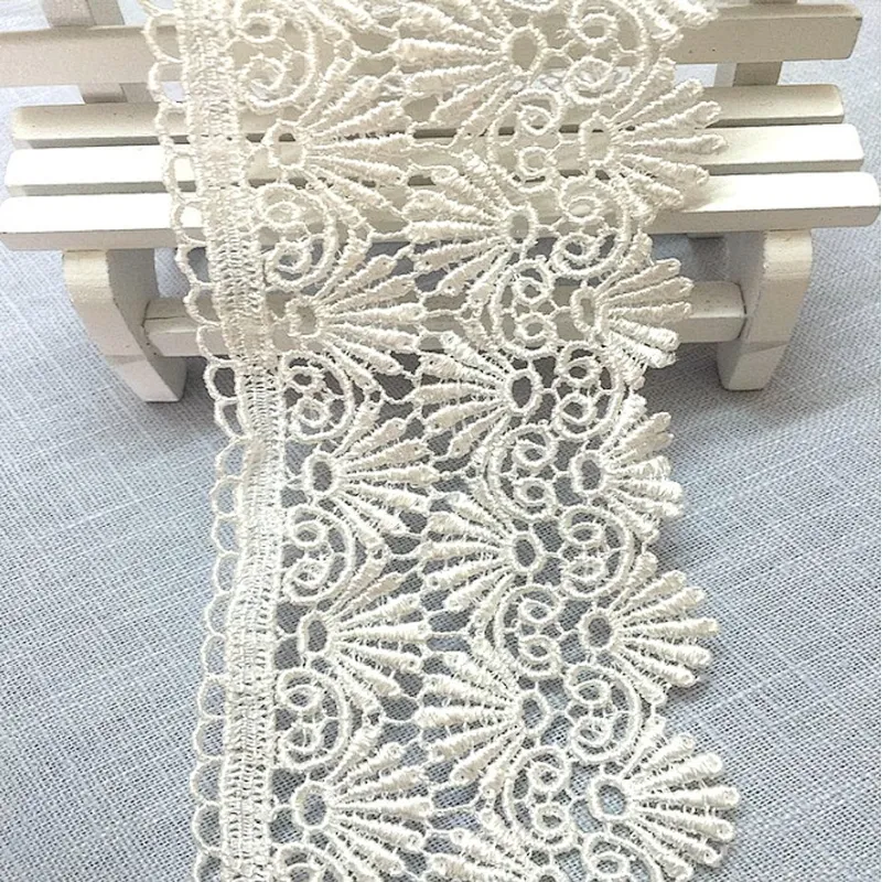 100% polyester african lace fabric embroidery chemical lace trim with high quality