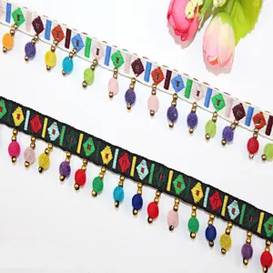 2.5cm african color ribbon ball lace trim for garment accessories