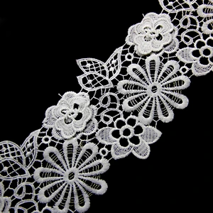11.5cm  100% Polyester Chemical Embroidery Lace Fabric