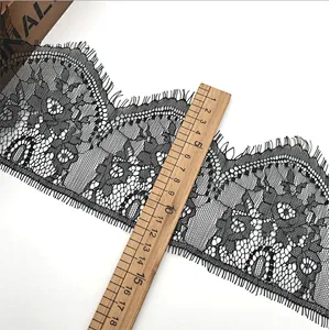 Fashion hot sale 13*300cm 100%  nylon french eyelash lace trim