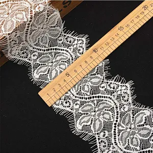 Fashion hot sale 10.5*300cm 100%  nylon french eyelash lace trim