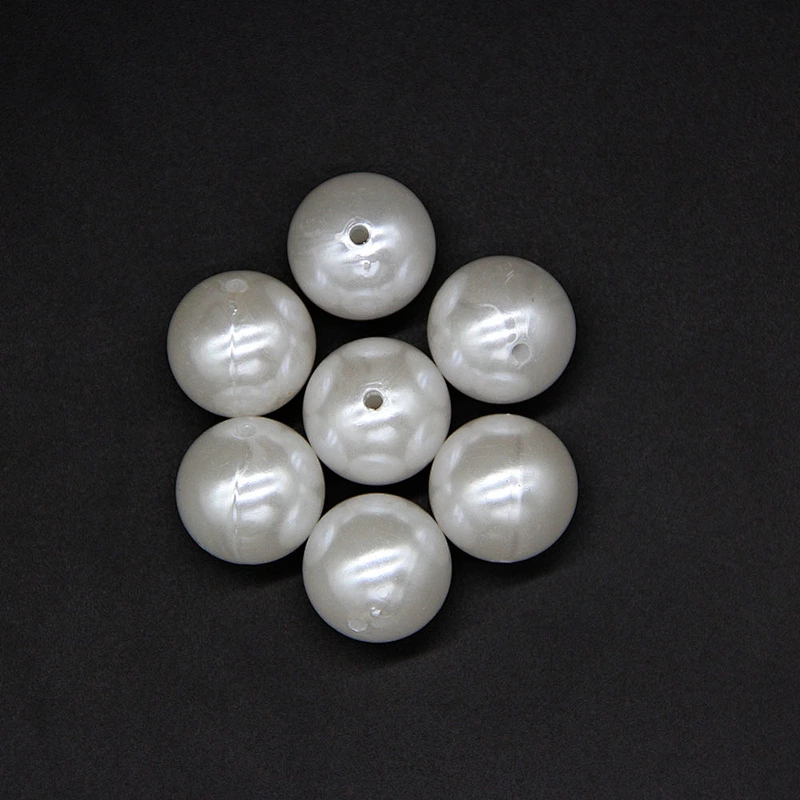 Pure White DIY Spherical 20mm ABS Pearl Beads