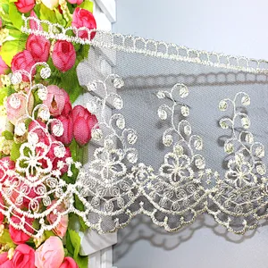 12cm net chemical lace fabric for wedding dress