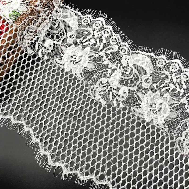 New Design 300*26cm Guipure Eyelash Border French Lace For Bridal Dress