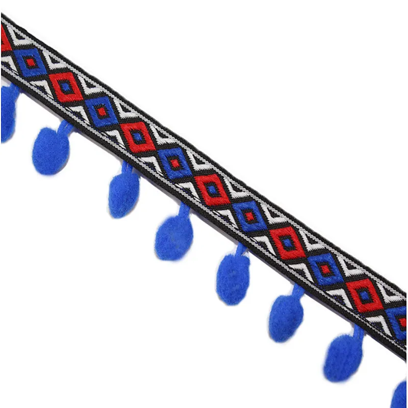 3cm african ribbon wool ball lace trim for textile